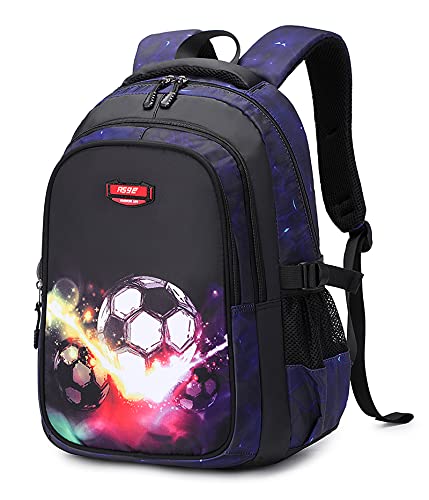 Asge Schulrucksack Jungen Teenager Schultaschen Mädchen Ranzen Ergonomischem Kinder Rucksäcke Fußball Druck Schulranzen für 8 10 16 Jahre School Bags for Boys Wasserdicht Groß für Schule von Asge