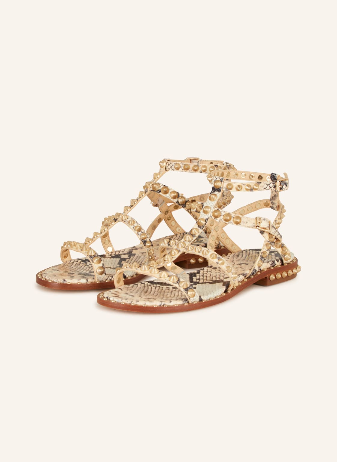 Ash Sandalen Precious Python Mit Nieten gold von Ash