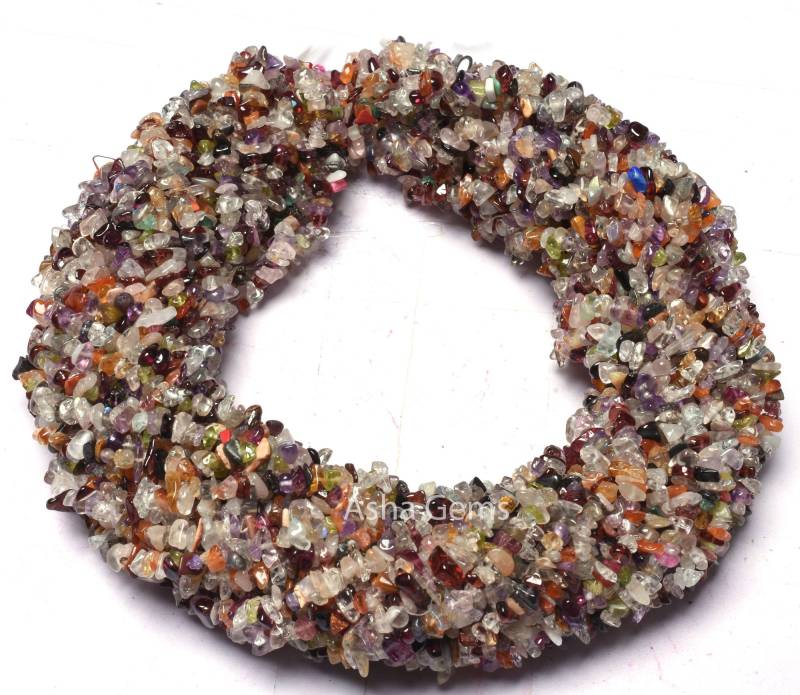 Natural Disco Uncut Chips Raw Gemstone Beads, 17/ 34"strand Semi Precious Mix Multi Color Rough Smooth Nugget Bead Craft von AshaGemsnBeads