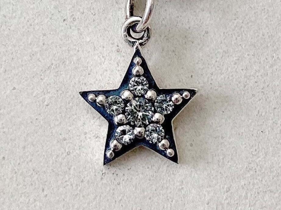 Star Charm, Stern Halskette, Crystal Kleine Glitzernde Funkelnde Edelstein Sterling Silber von AshandBeanDesign