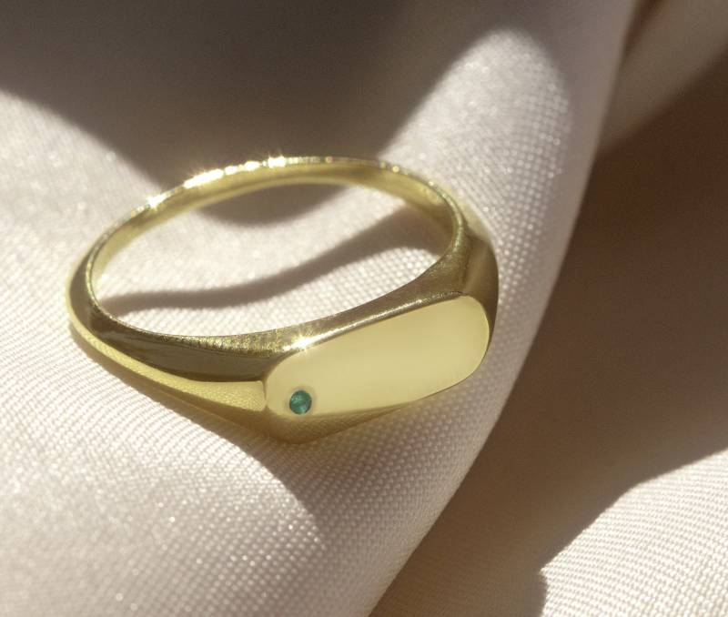 Siegelring Mit Edelstein in Silber Oder Gold Individualisierbar von AshburyJewelryCo