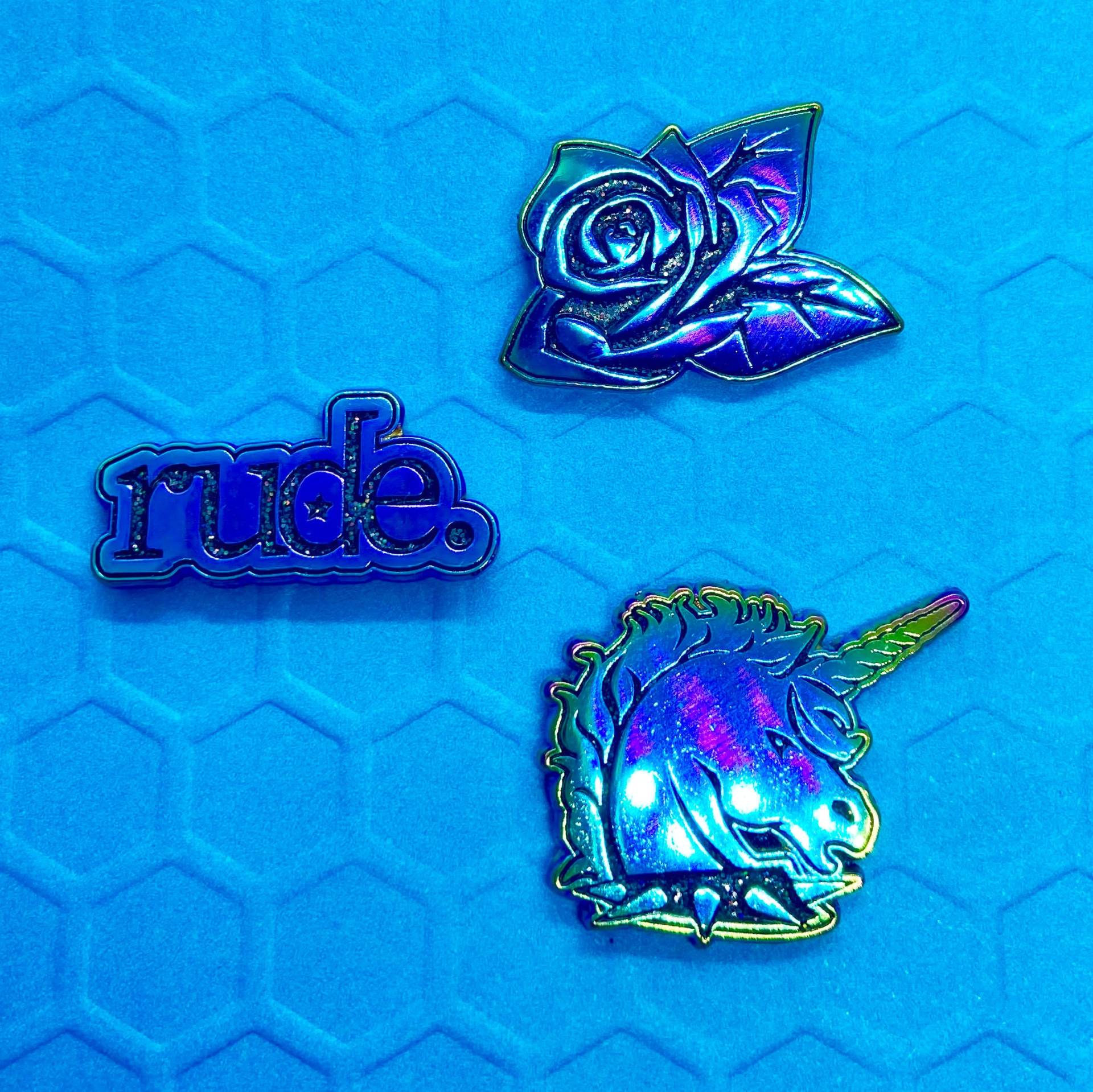 1 "Zoll Rudicorn Regenbogen Metall Eloxierte Emaille Pins von AsherBeeShopPops