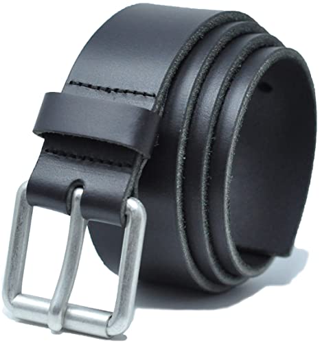 Ashford Ridge 38mm Gürtel aus vollnarbigem Leder mit Rollschnalle - Schwarz - 100CM von Ashford Ridge