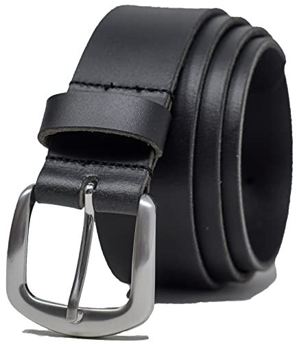 Ashford Ridge 38mm Vollledergürtel mit Hufeisenschnalle - Schwarz 4XL von Ashford Ridge