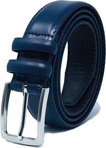 Ashford Ridge Herren 33mm Doppelschleife Ledergürtel - Dunkleblau XL von Ashford Ridge