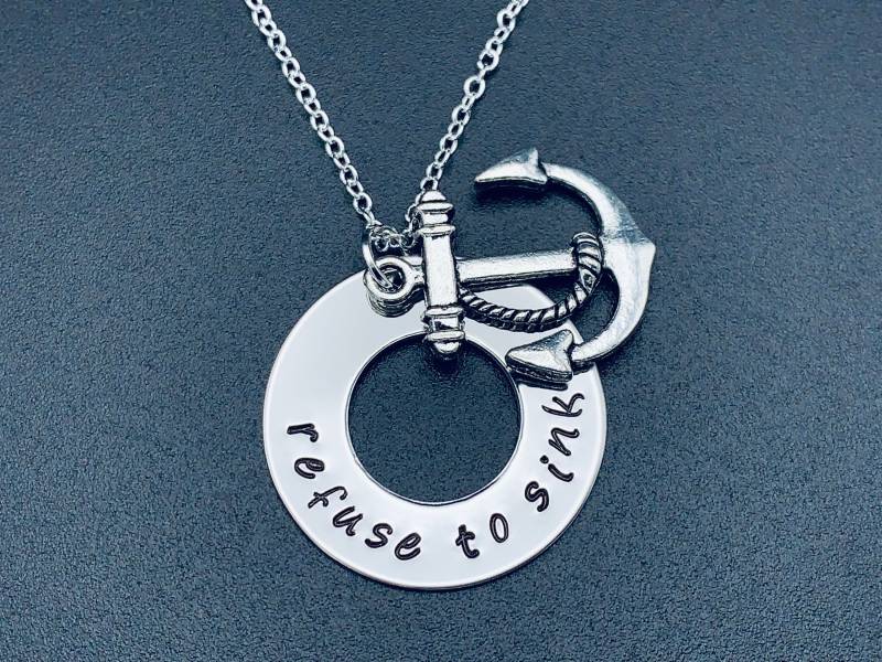 Anker Halskette/Verweigern Zu Sinken Hand Gestempelt Schmuck Hoffnung Verankert Die Seele von Ashijewelers