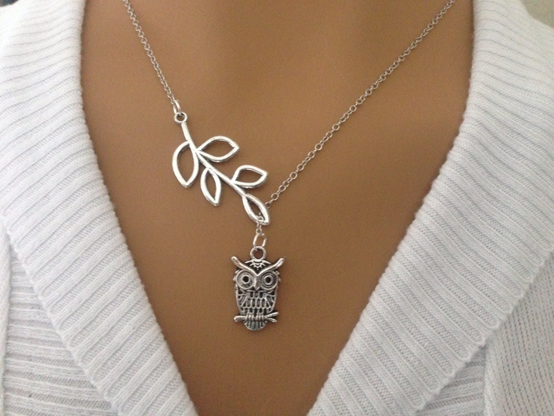 Antike Silber Lariat Eule Halskette von Ashijewelers