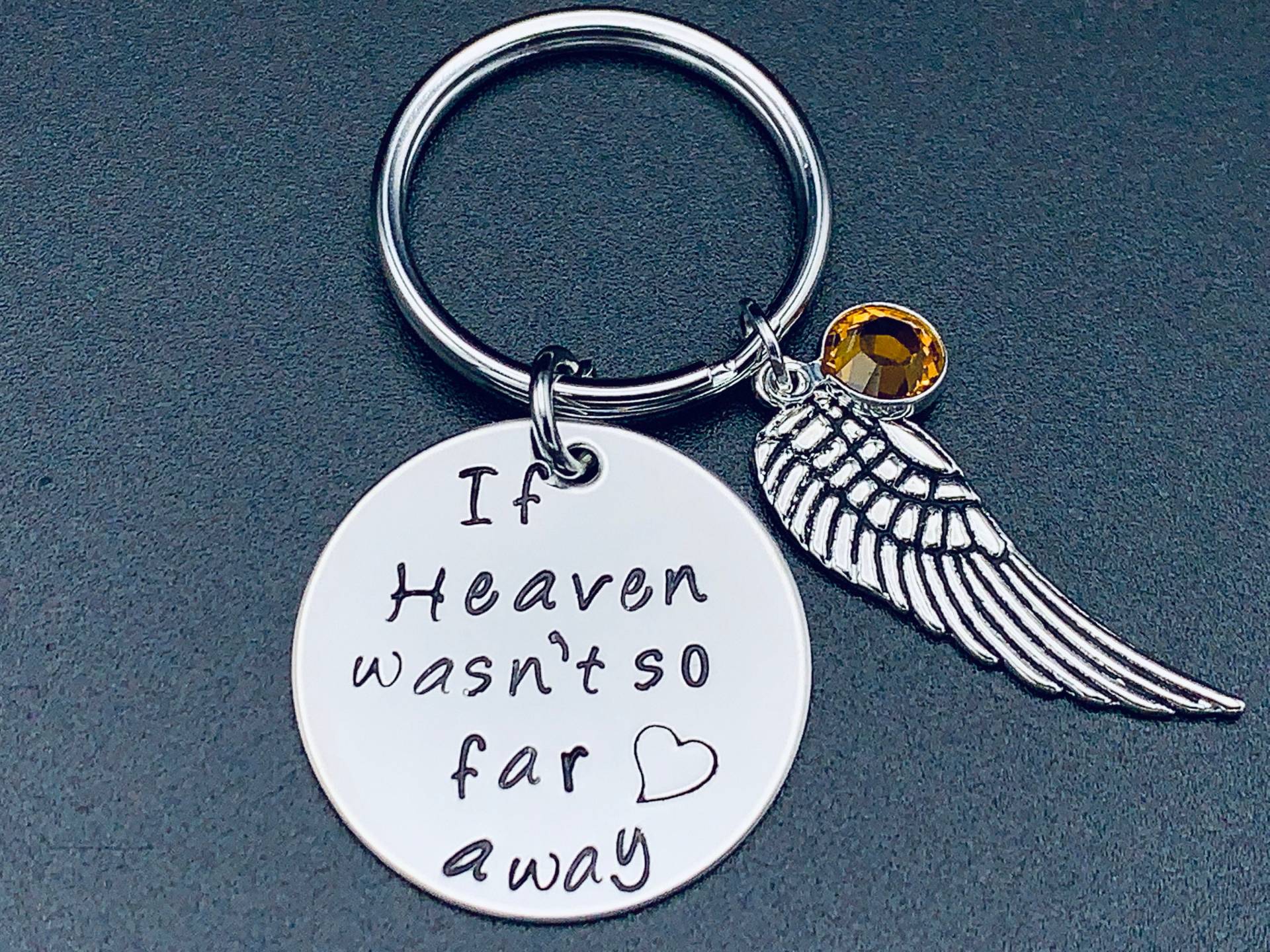 Auf Verkauf Wenn Der Himmel Nicht So Weit Weg Hand Gestempelt Speicher Schlüsselanhänger von Ashijewelers