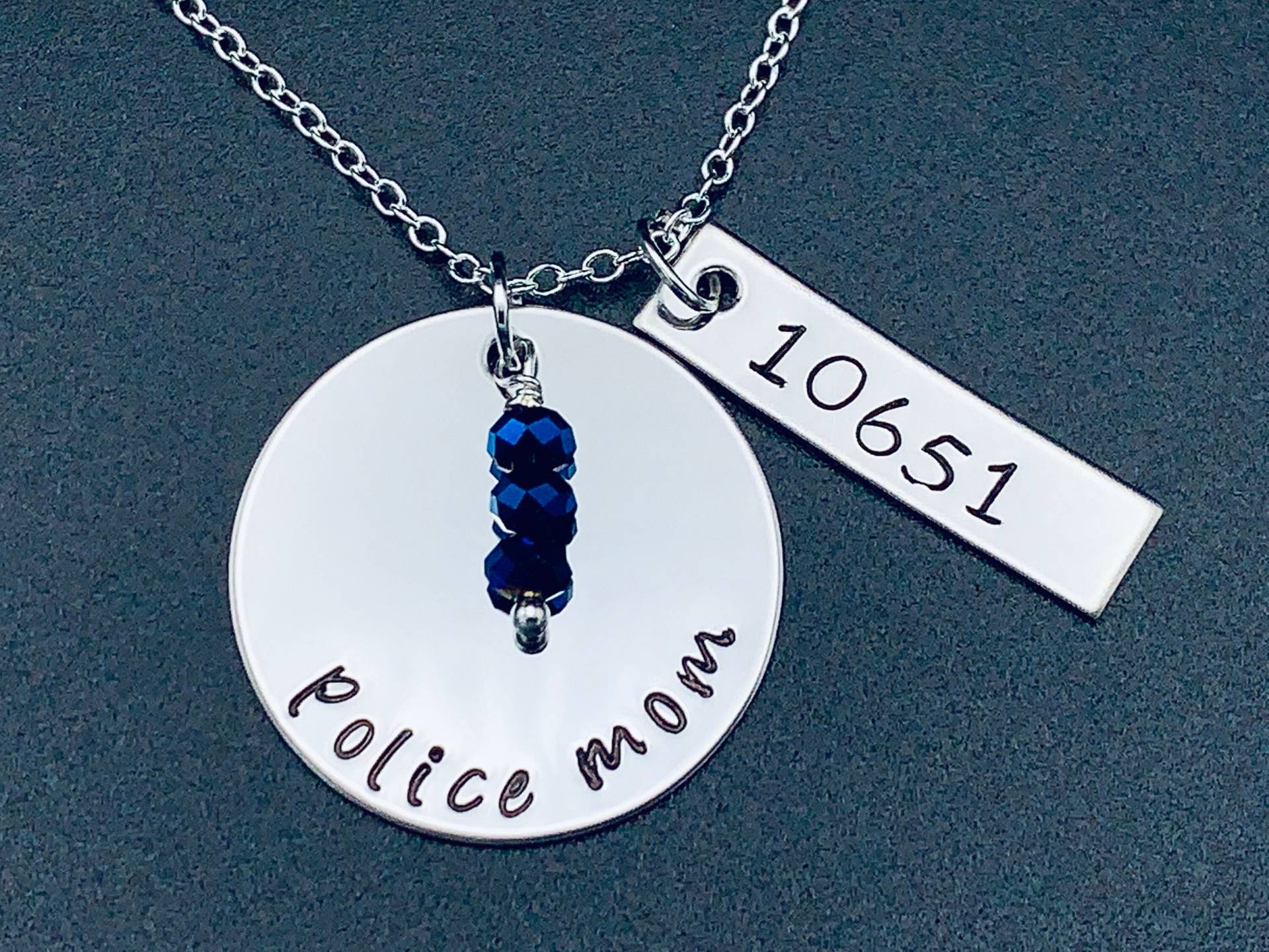 Hand Gestempelt Schmuck - Polizei Frau/Mom Schmuck-Personalisierte Schmuck-Sheriff Frau-stellvertreter Frau-Trooper Dünne Blaue Linie von Ashijewelers