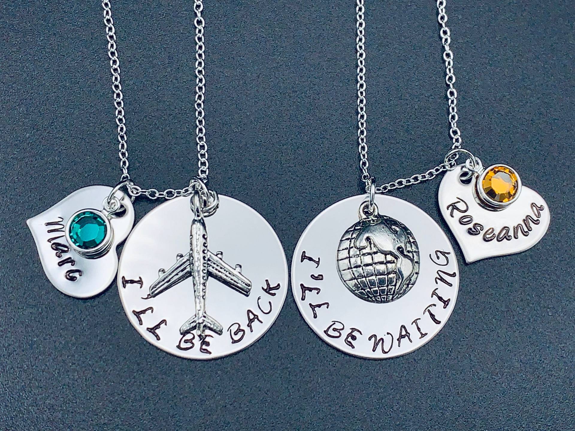 I'll Be Back - Waiting Paar Set Ldrship Fernliebe Oder Freundschaftsgeschenk Für Ldr-Long Distance Relationship Halskette von Ashijewelers
