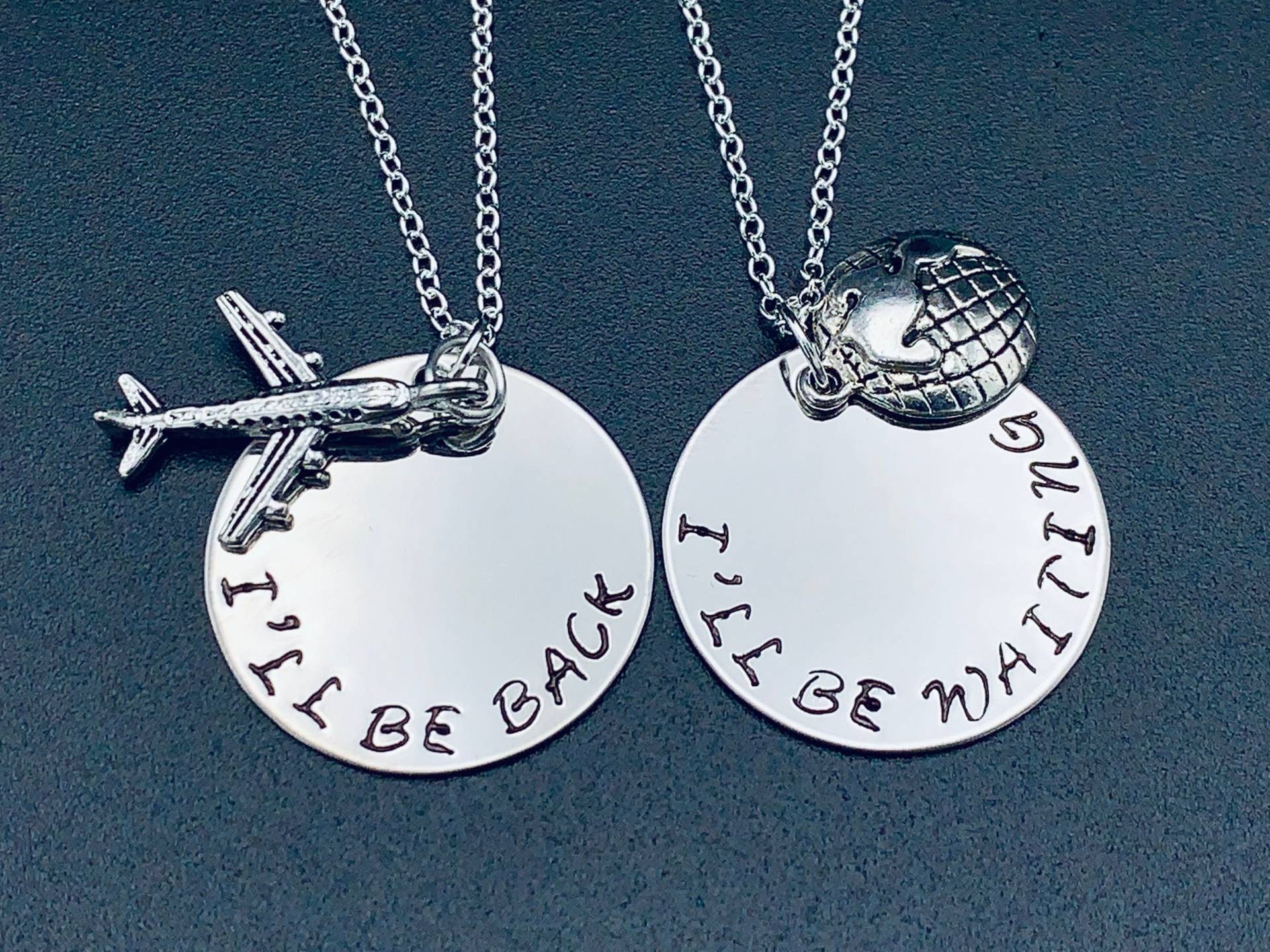 I'll Be Back - Waiting Paare Set Ldrship Fernliebe Oder Freundschafts-Geschenk Für Ldr-Fernbeziehung Halskette von Ashijewelers