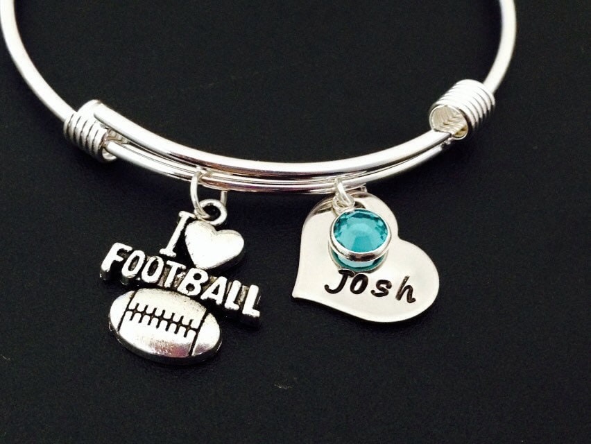 Ich Liebe Fußball Armband - Personalisierte Armreif Verstellbare Mit Initial Oder Name Ich Herz Charme von Ashijewelers