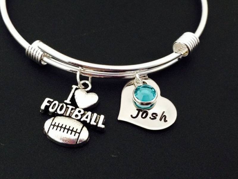 Ich Liebe Fußball Armband - Personalisierte Armreif Verstellbare Mit Initial Oder Name Ich Herz Charme von Ashijewelers