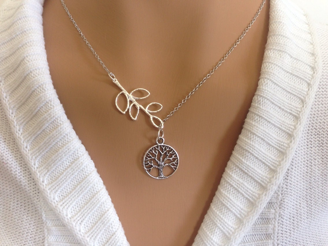 Lariat Stil Baum Des Lebens Halskette von Ashijewelers