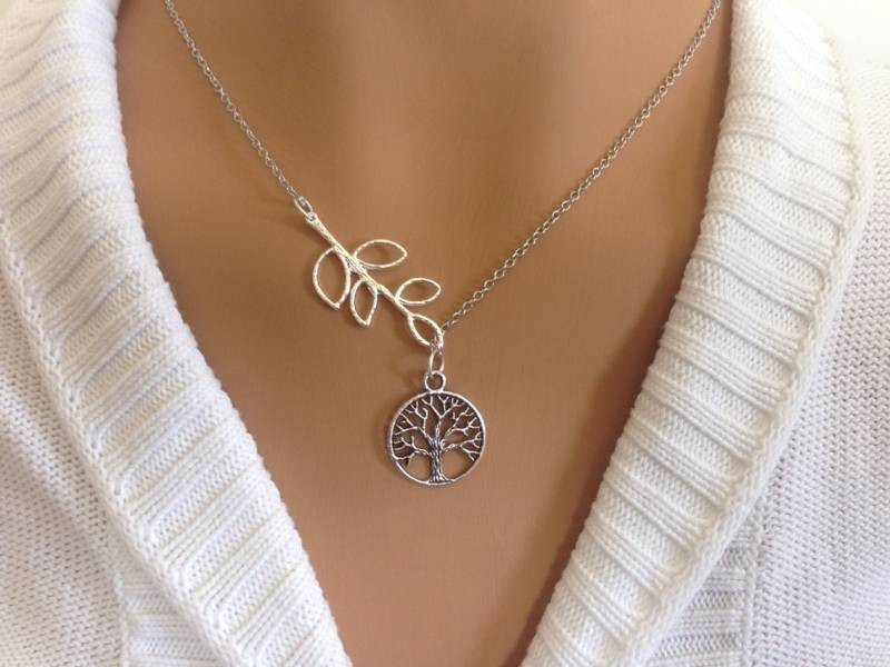 Lariat Stil Baum Des Lebens Halskette von Ashijewelers