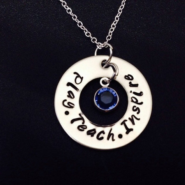 Love Inspire Teach - Lehrer-Wertschätzungsgeschenk Personalisierter Schmuck Lehrer Halskette Lehrerschmuck Handgestempeltes Lehrergeschenk #5 von Ashijewelers