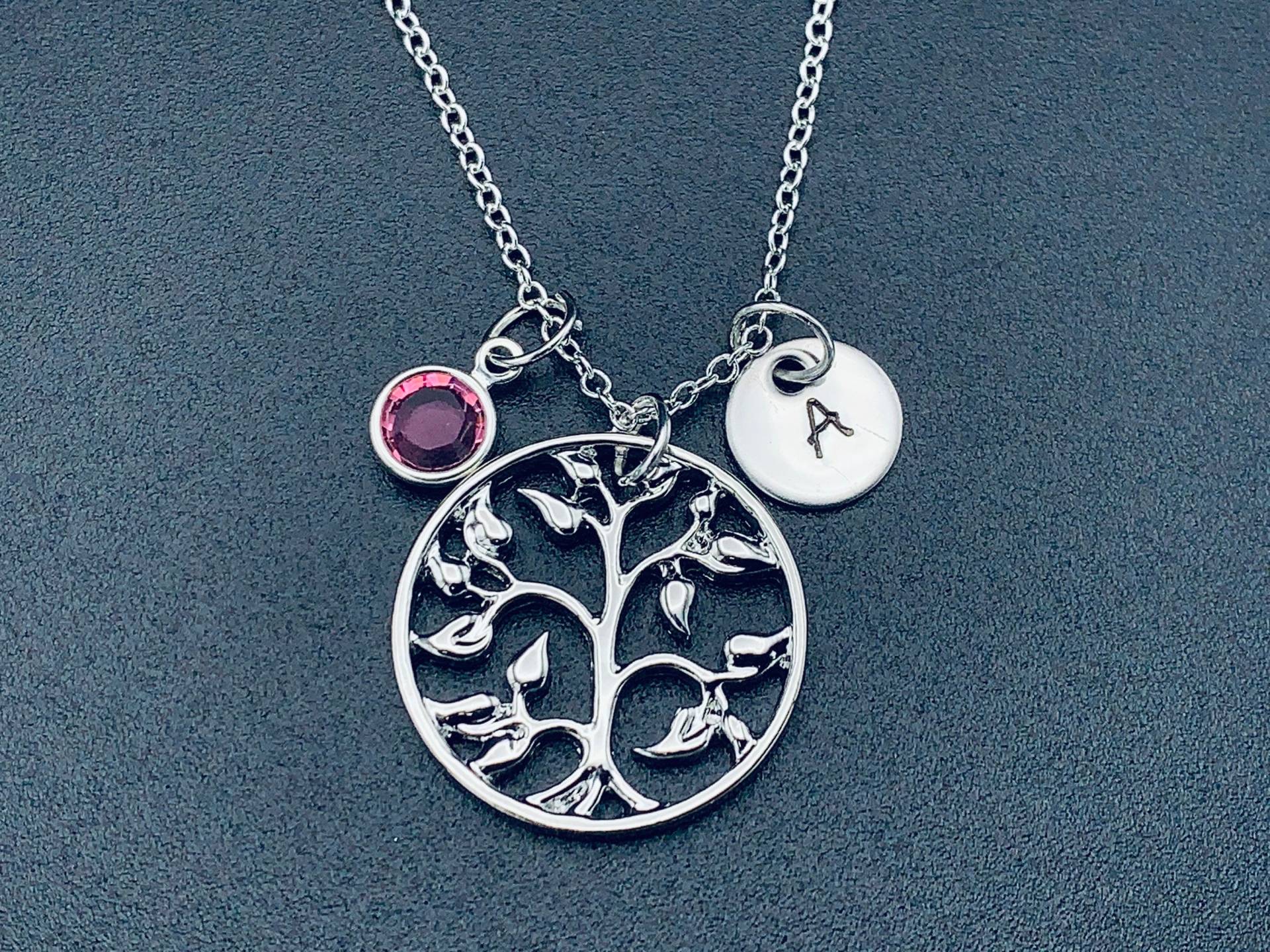 Mütter Halskette Baum Des Lebens Birthstone Schmuck /Valentine Es Day Geschenk/stammbaum Charme Personalisierte von Ashijewelers