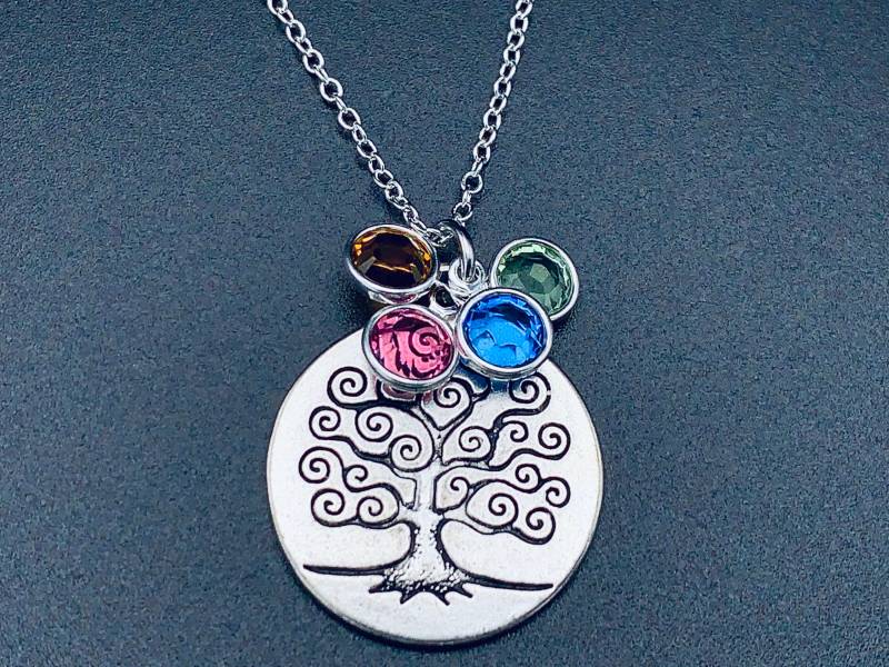 Mutter Halskette - Paten Nana Halskette-Geburtsstein Halskette- Personalisierte Handgestempelte Neue Mama von Ashijewelers