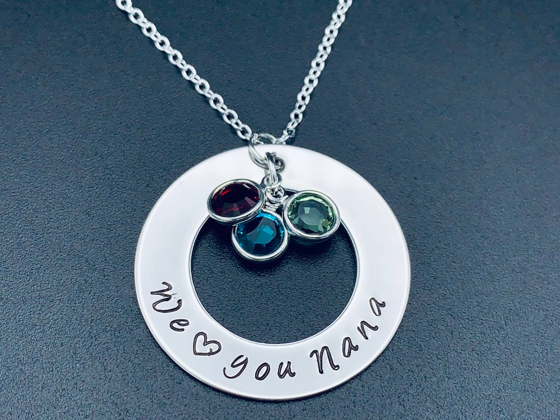 Personalisierte Schmuck - Hand Gestempelt Mama Halskette Geschenk Für Nana Wir Lieben Sie "Nana"/"Mom"Oder "Grandma" Stapel Personalisierte von Ashijewelers