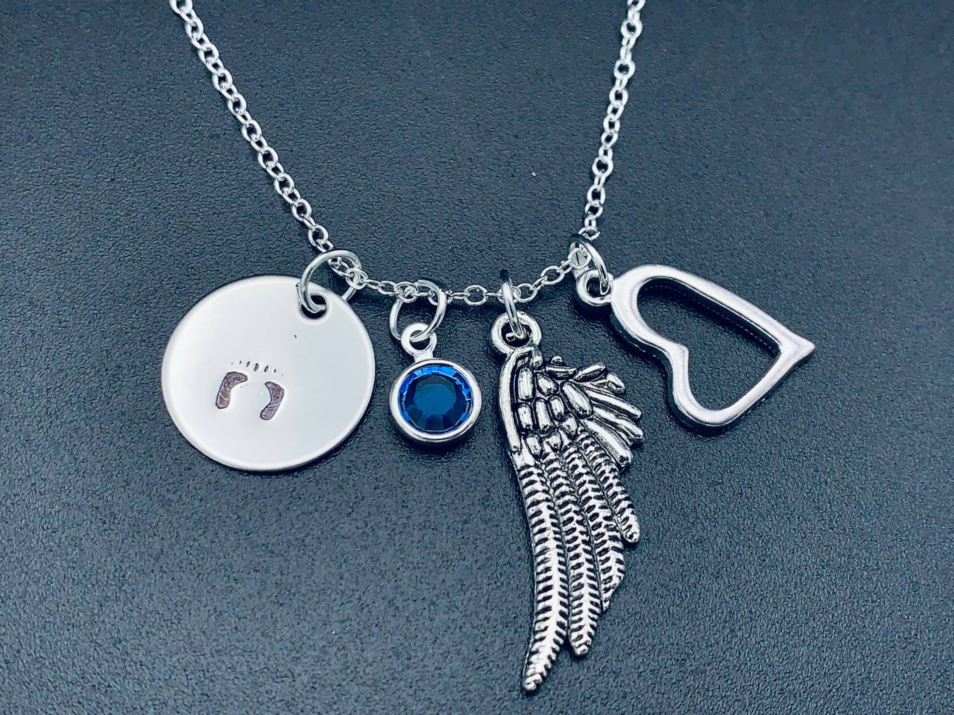 Säugling Verlust Erinnerung Halskette, Mama Des Engels Baby - Hand Gestempelt Personalisierte Schmuck Edelstahl von Ashijewelers