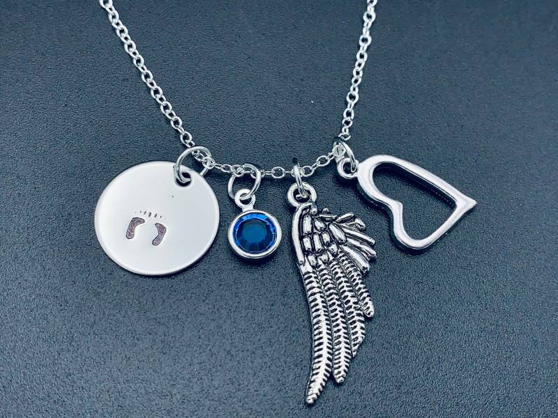 Säugling Verlust Erinnerung Halskette, Mama Des Engels Baby - Hand Gestempelt Personalisierte Schmuck Edelstahl von Ashijewelers