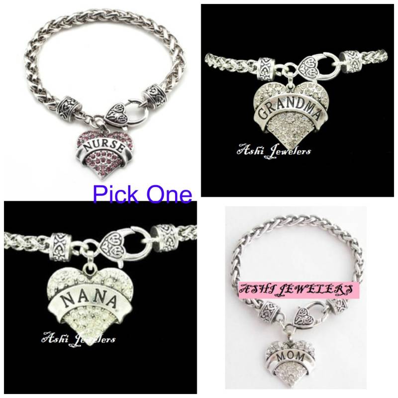 Schöne Nana, Krankenschwester, Oma Oder Mama Kristall Armband Wählen Sie 1 von Ashijewelers