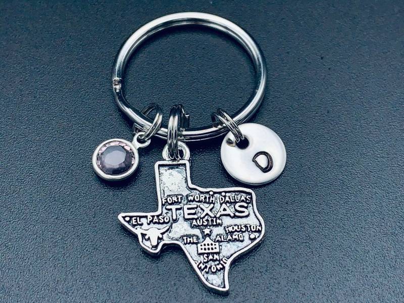 Texas Zustand Schlüsselanhänger - Charme Karte Schmuck von Ashijewelers