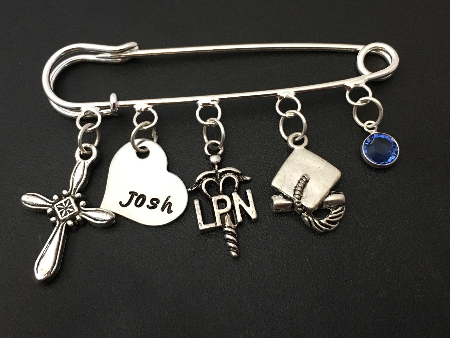 Versilbert Personalisierte Pin Für Rn, Lpn Oder Caduceus/Pinning Zeremonie Brosche Pflege Rn Absolvent Geschenk von Ashijewelers