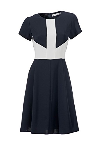 Kleid, marine-cremeweiß von Ashley Brooke Grösse 40 von Ashley Brooke