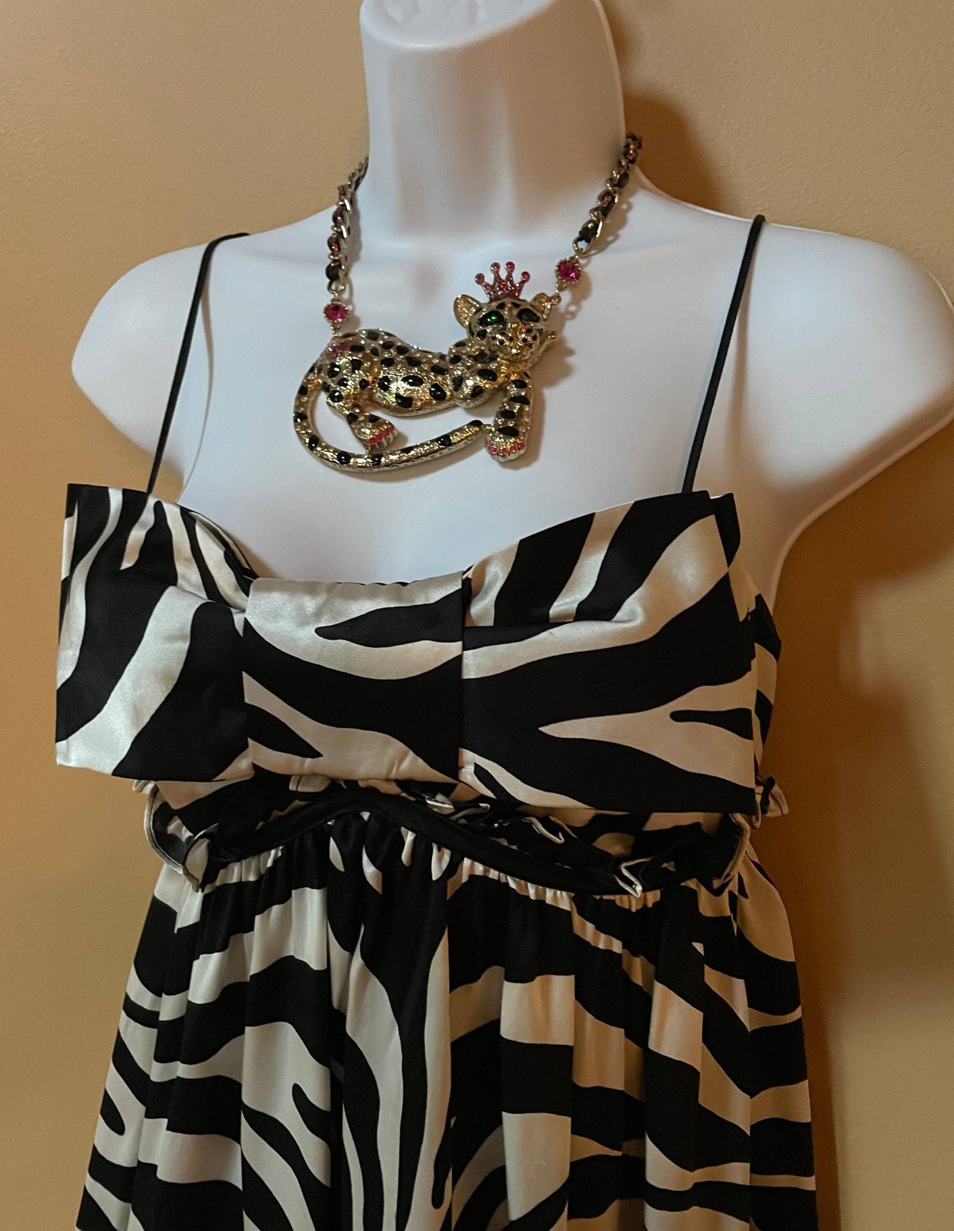 Vintage Betsey Johnson Tiger Print Kleid 100% Seide von AshleyJamesVintage