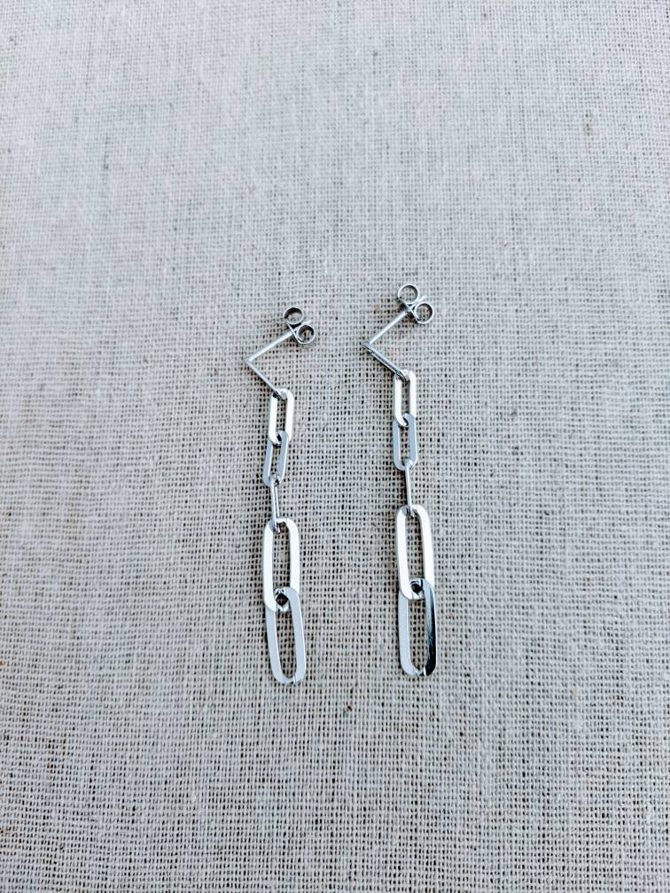 Echtsilber Papierclip Ohrringe von AshleyKDesigns