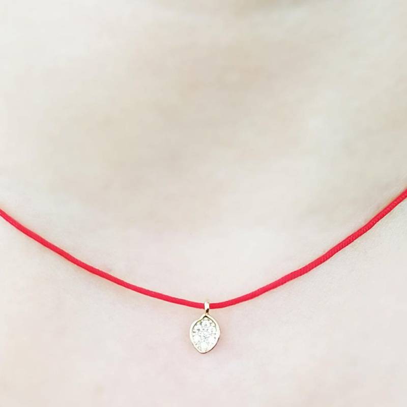 Einfach Schick Modernen Marine Rot Seide Nylon Schnur Silber Gold Vergoldet Zirkonia Anhänger Schmucksachegeschenk Für Frauen Halsband von AshleyKDesigns