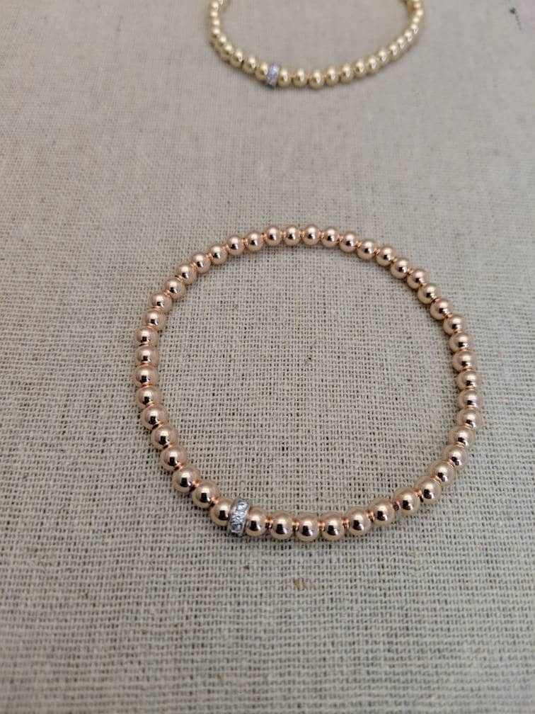 Hohe Qualität Gefüllt Rotgold Oder Gelbgold Armband Mit Hauch Von Silber Cz Perle Hohe Qualität Gefüllt Rotgold Oder Gelbgold Armband Mit Hauch Von Silber Cz Perle von AshleyKDesigns