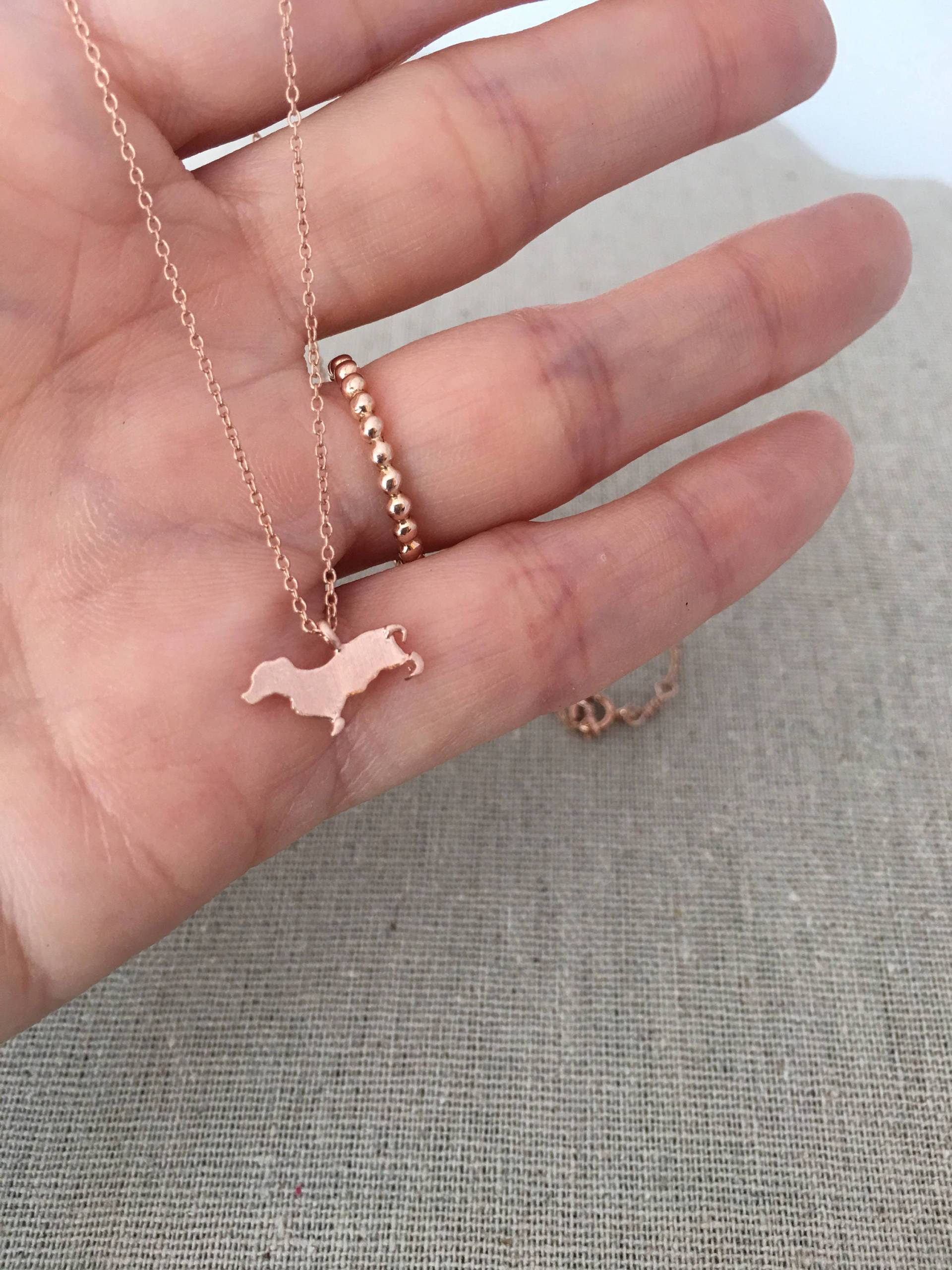 Hund Charm Halskette Rose Gold Filled Hund Charm Halskette Rose Gold Filled von AshleyKDesigns