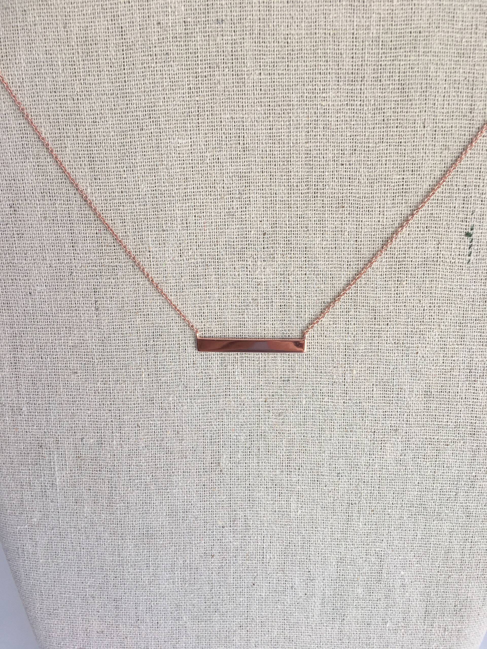 Name Bar Halskette Gravierbare Silber Mit Rose Gold Rhodium Name Bar Halskette Gravierbare Silber Mit Rose Gold Rhodium von AshleyKDesigns