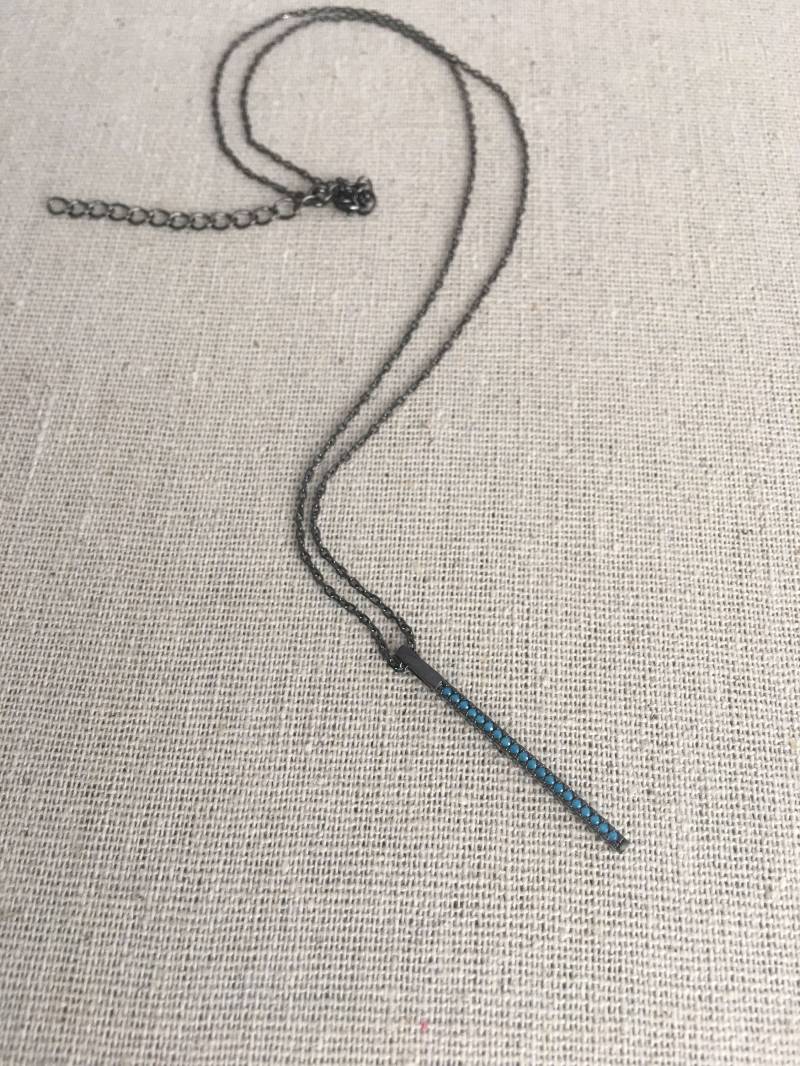 Silber Türkis Bar Halskette Boho Vintage-stil Silber Türkis Bar Halskette Boho Vintage-stil von AshleyKDesigns