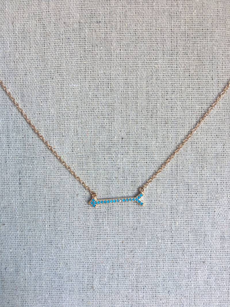 Türkis-Pfeil-Form-Zierliche Charm-Halskette Boho-stil in Silber Mit Rose Gold Rhodiniert Einstellbare Längen 40 cm Bis 45 Türkis-Pfeil-Form-Zierliche Charm-Halskette Boho-stil in Silber Mit Rose Gold Rhodiniert Einstellbare Längen 40 cm Bis 45 von AshleyKDesigns