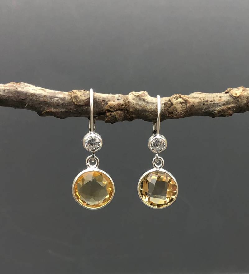Citrin Ohrringe, Edelstein Ohrringe Schmuck, Gelbe Stein November Geburtsstein Silber Mutter Geschenk von AshleyLozanoJewelry