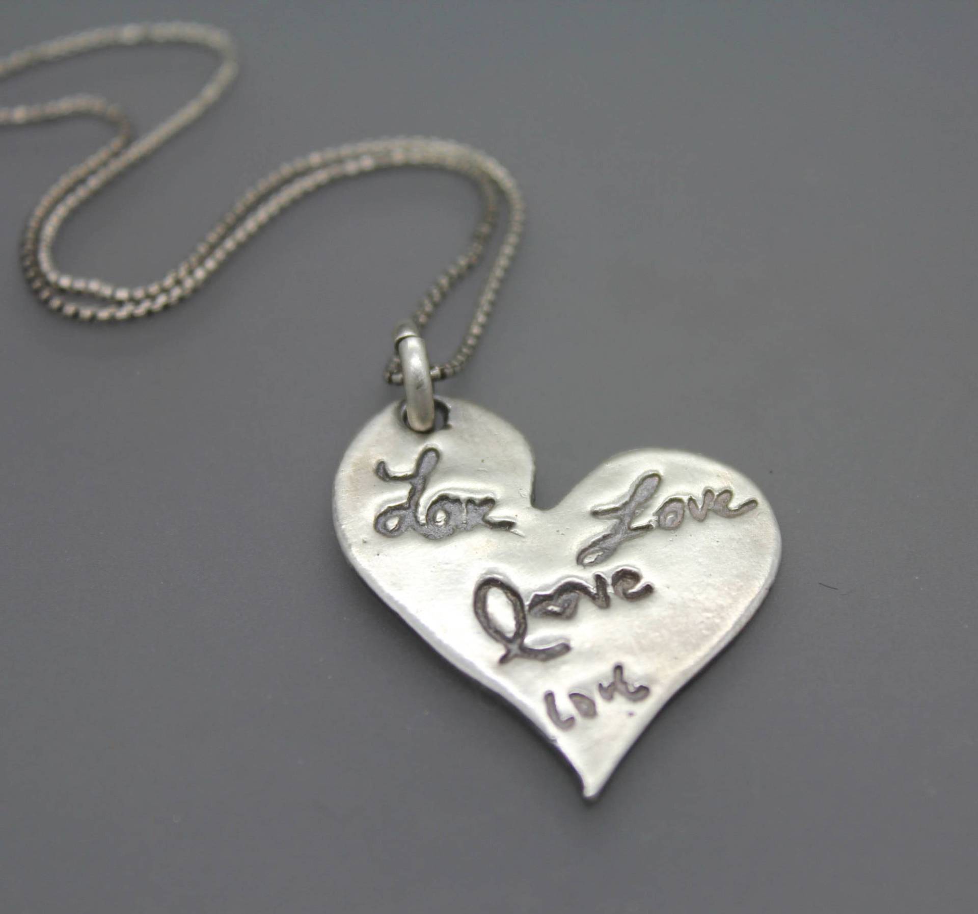 Echte Handschrift Halskette, Herz Signatur Gedenkschmuck Papa, Personalisierte Halskette Für Mama Sterling Silber, Trauer Geschenk Einen von AshleyLozanoJewelry