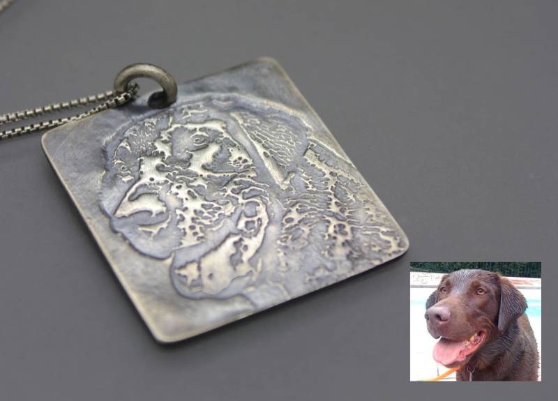 Haustiere Portrait, Foto Halskette, Silber Anhänger, Bild Individuelles Bild, Handgefertigter Personalisiertes Haustiere Portrait, Foto Halskette, Silber Anhänger, Bild Individuelles Bild, Handgefertigter Personalisiertes von AshleyLozanoJewelry