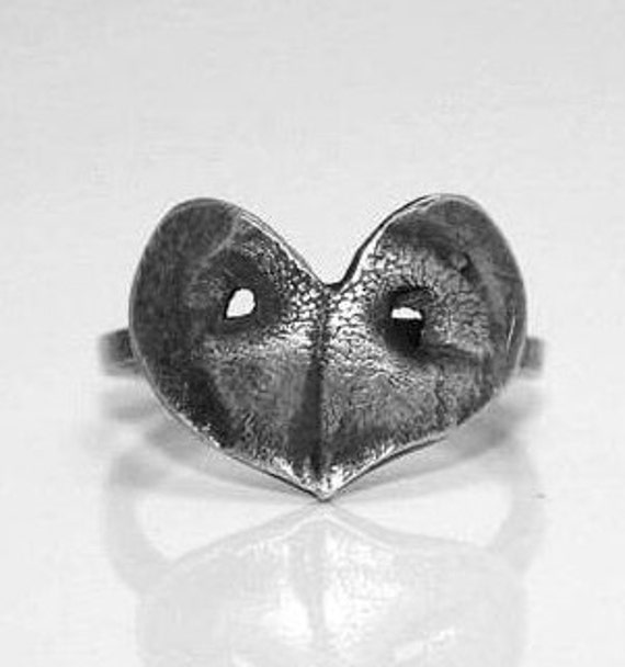 Hund Print Ring, Pfote Herz, Nasendruck Hunde Nasenherz, Hundepfote Custom Dog Silber Herz von AshleyLozanoJewelry