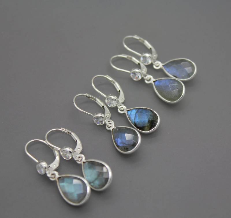 Labradorit Ohrringe, Sterling Silber Labradorit, Echte Brautjungferngeschenke, Natur von AshleyLozanoJewelry