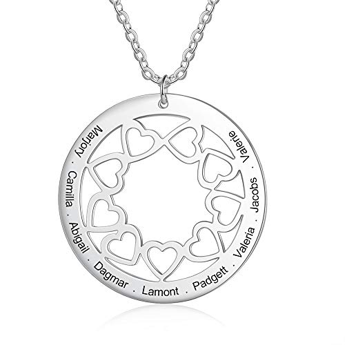 Personalisierte Halskette Damen Herz Anhänger mit Namen Gravur Mutter Tochter Kette Geschenk (herz) von Ashleymade