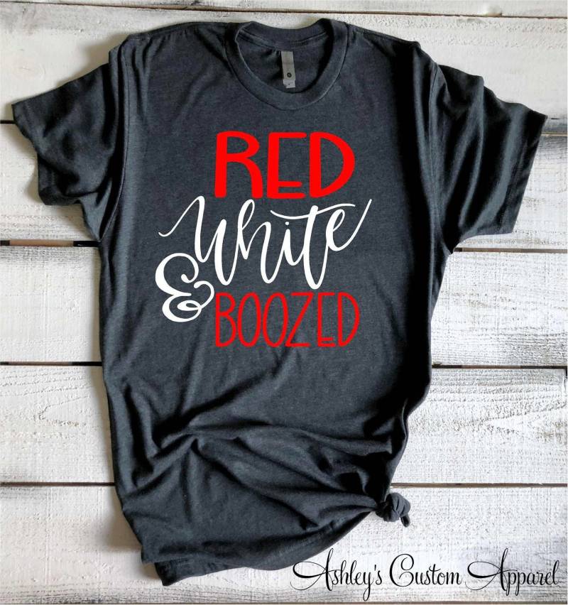 4. Juli Hemden Rot, Weiß Und Alkoholisierte Hemd Lustige Trink-Hemden Für Den Unabhängigkeitstag Erwachsene Juli-Vierte Party von AshleysCustomApparel