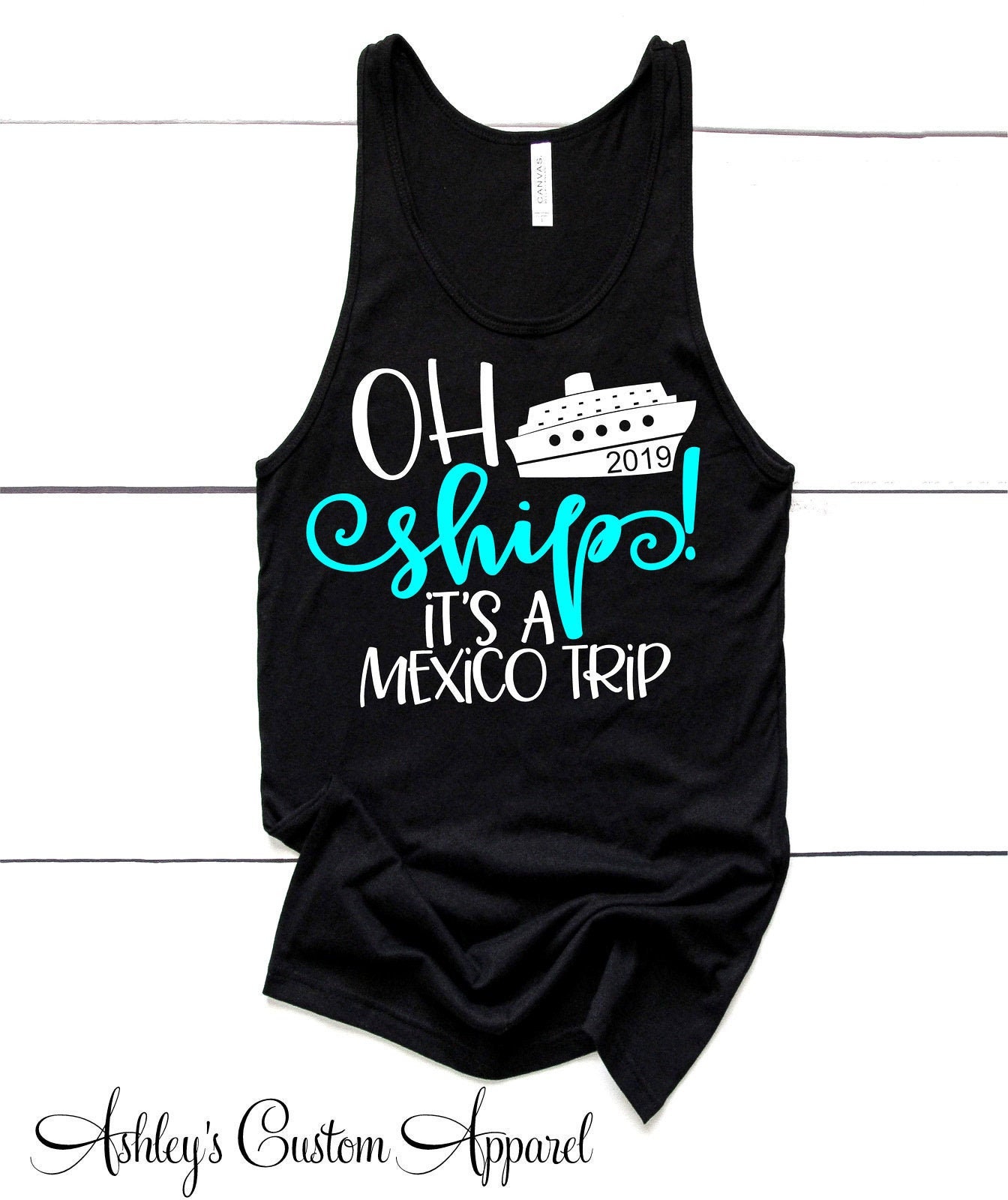Ah Schiff, Es Ist Eine Mexiko Reise Benutzerdefinierte Kreuzfahrt Shirts Familie Shirt Unisex Tank Tops Damen Badeanzug Vertuschungen Kreuzfahrtboot von AshleysCustomApparel