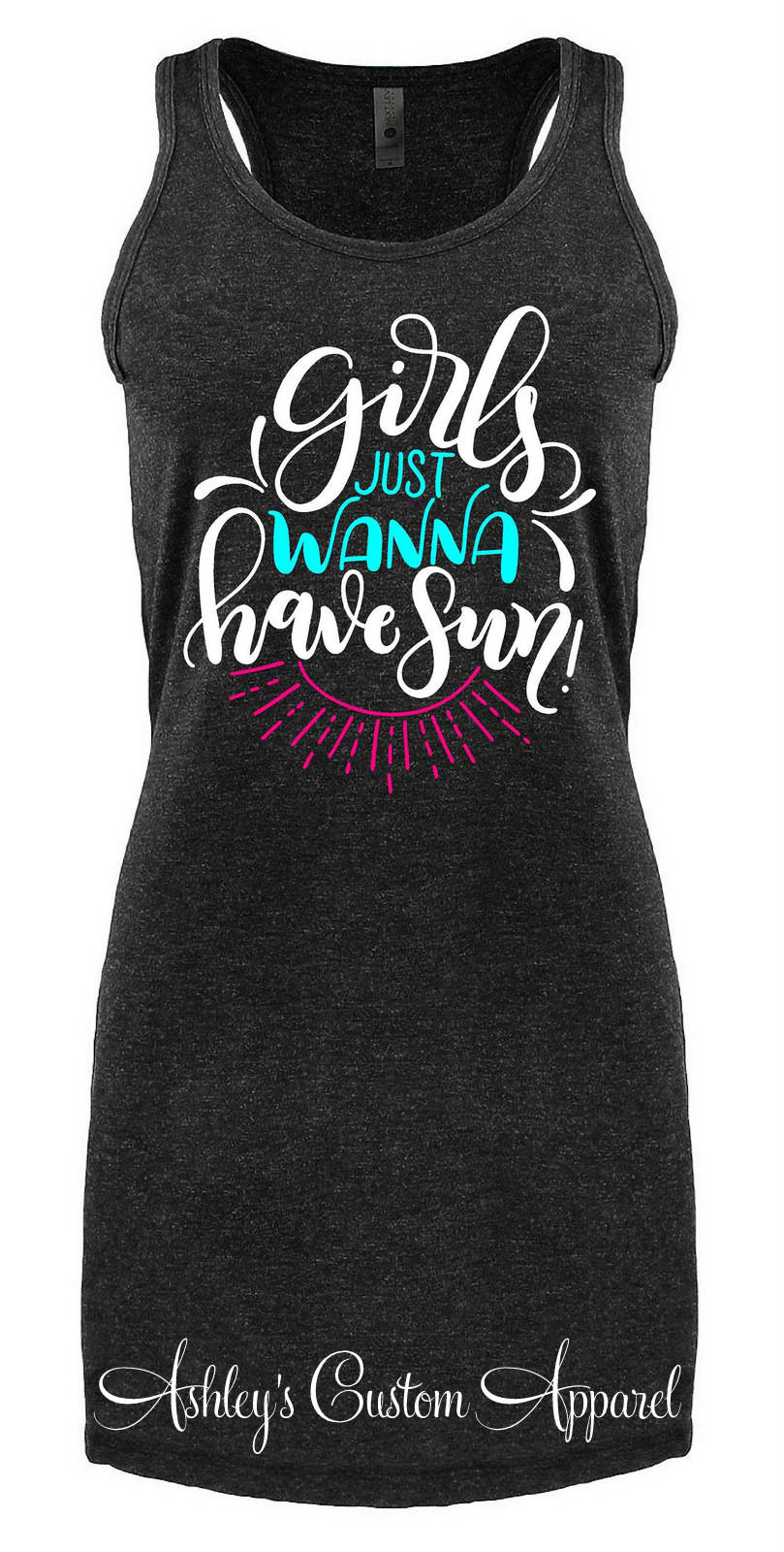 Badeanzug Vertuschen Mädchen Einfach Nur Sonne Strand Shirts Wochenendreise Damen Tank Kleid Sommer Urlaub See von AshleysCustomApparel