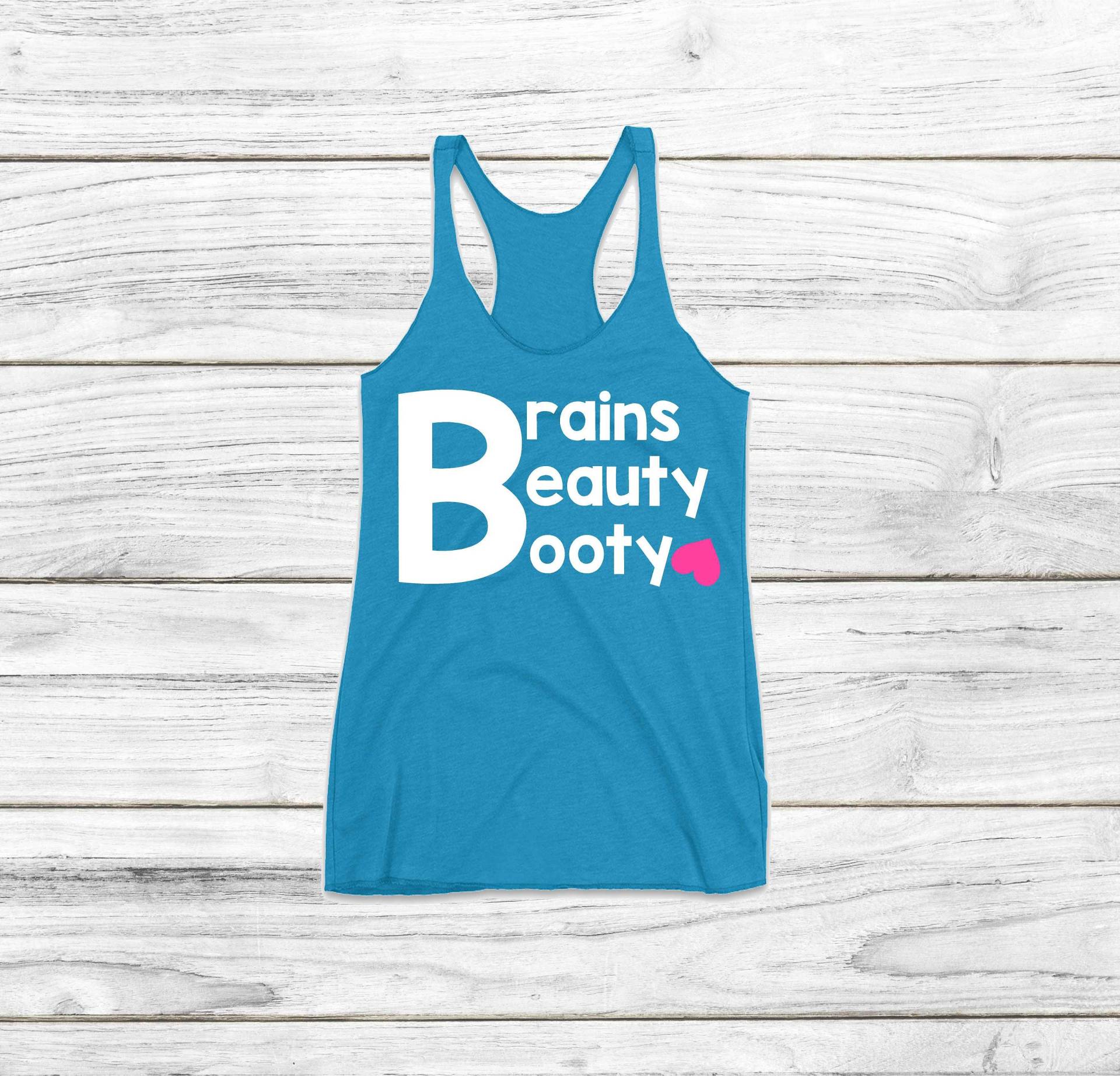 Brains Beauty Booty, Frauen Workout Tank, Lustiges Süßes Fitnessstudio Tanks, Inspiration Shirts, Squat Tank Tops, Big Booty Shirt von AshleysCustomApparel