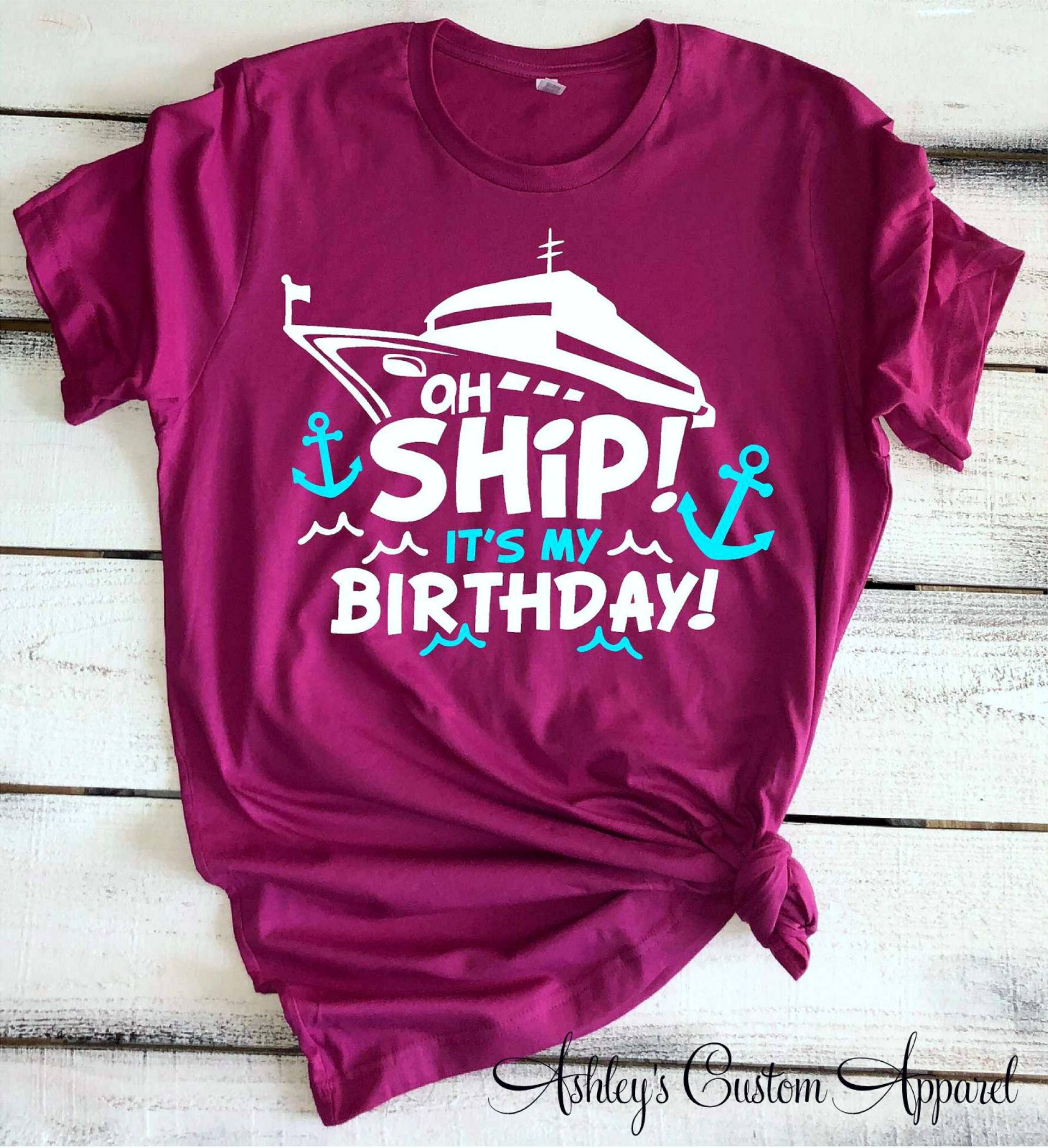 Cruise Shirts Ah Schiff, Es Ist Mein Geburtstag Kreuzfahrt Mädchen Reise Bday Tshirt Schiff T-Shirt Familie Urlaub von AshleysCustomApparel