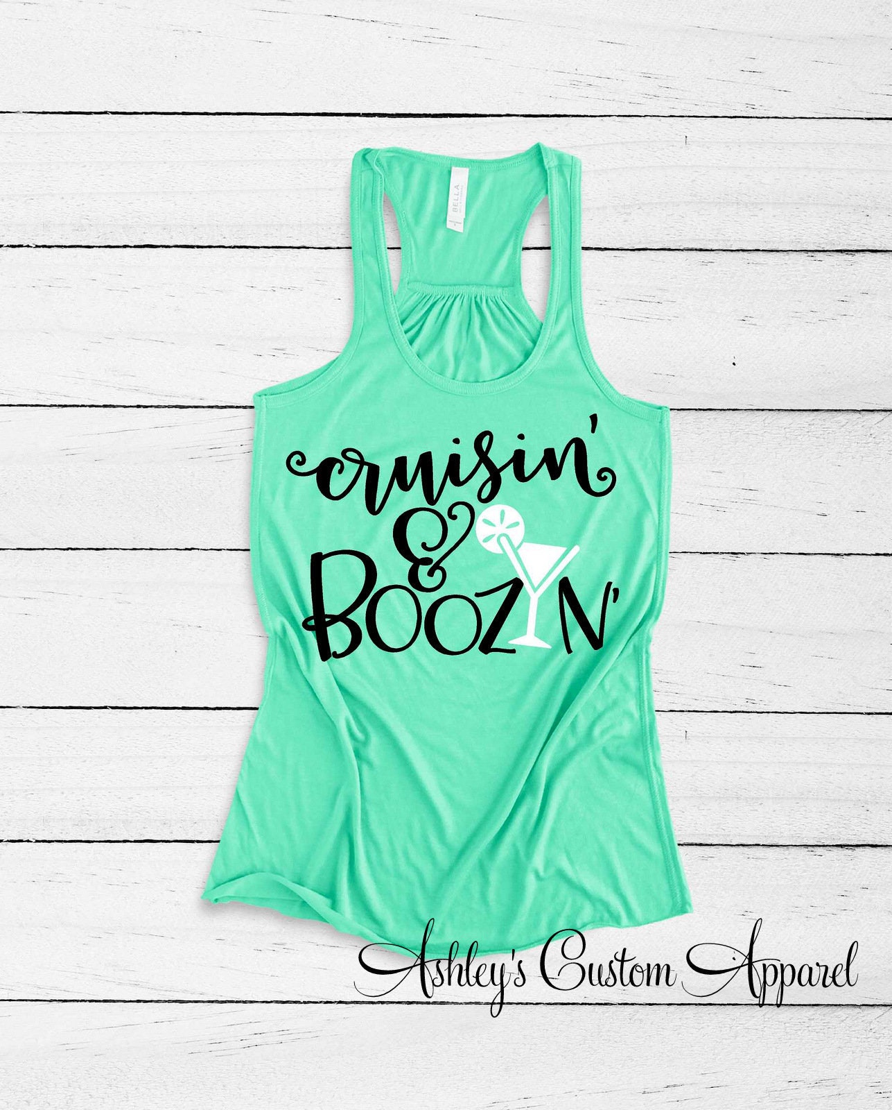Cruise Shirts Cruisin "And Boozin' Lustige Kreuzfahrt Trinkshirt Tank Tops Mädchen Reise Badeanzug Vertuschen Schiff Facettiert von AshleysCustomApparel