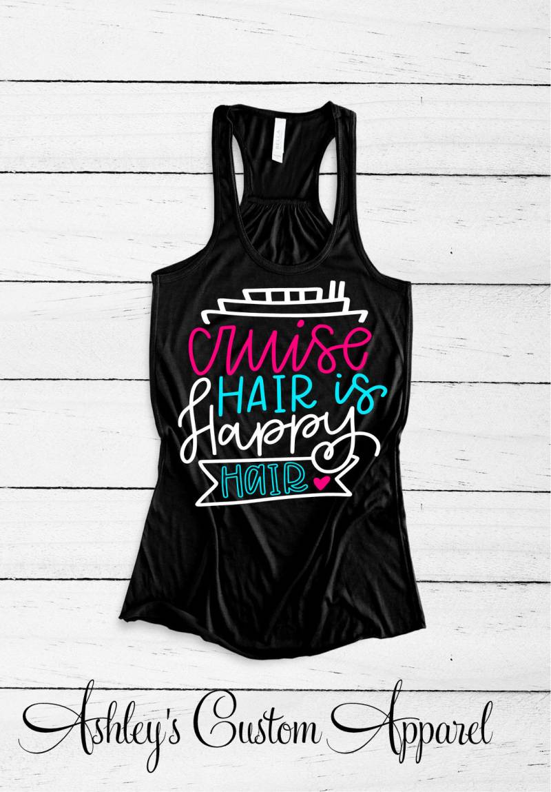Cruise Shirts Hair Is Happy Cute Tank Tops Badeanzug Cover Up Boat T-Shirt Mädchen Reise Passende Custom von AshleysCustomApparel